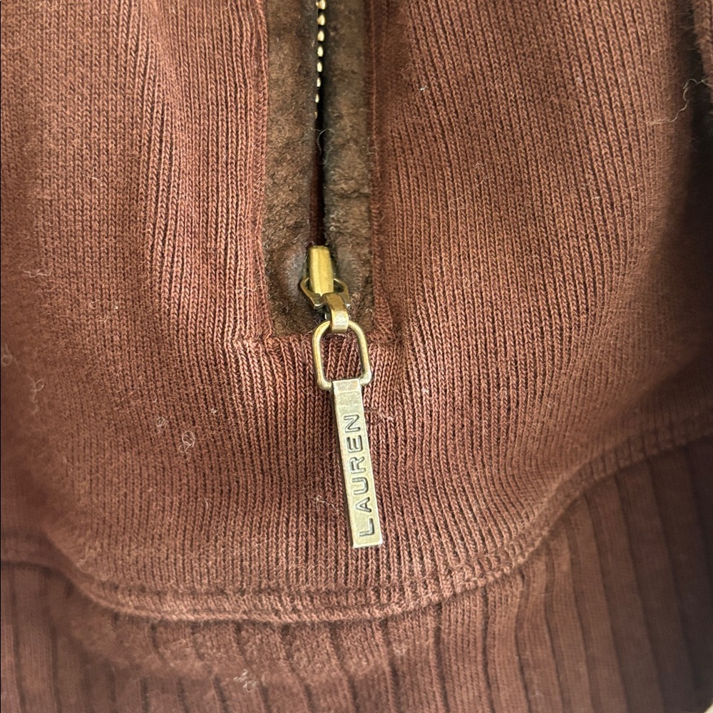 Ralph Lauren Women’s Dark Brown Zip-Up Sweater - Picture 5 of 7